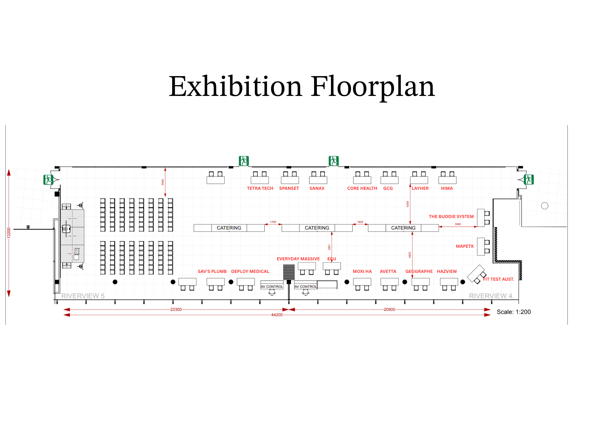 AMR Safety Summit exhibition floorplan — Tetra Tech booth marked on the floor